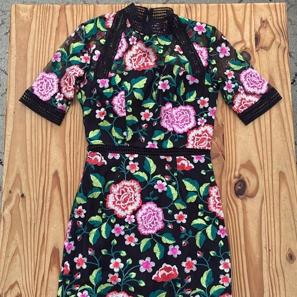 Vone Embroidered Sheath Midi Dress - Picture 3 of 9